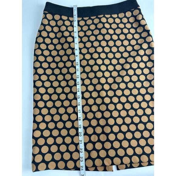 Talbots Size 4 Brown Tan Polka Dot Pencil Skirt Quiet Luxury Chic Career Knee - Picture 6 of 6
